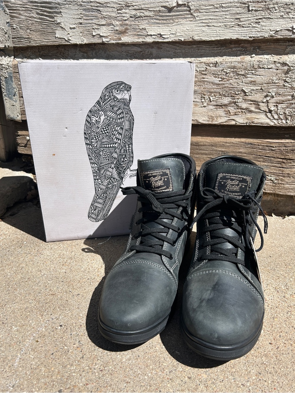 Indie Ridge Men's Motorcycle Boots “The Crow” 11